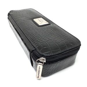 Liz Claiborne Black Croc-Embossed Cosmetic/Jewelry Travel Case